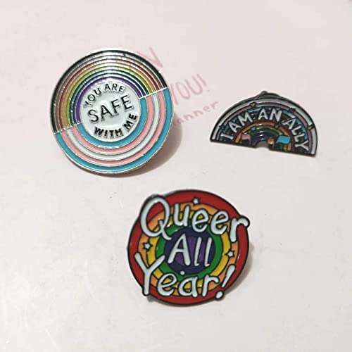 Image of Little Heart Purple Paper inchYou are safe with me inchClip Enamel pin Gift (I am an ally)