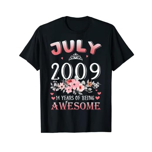 14 años de edad, hecho en julio de 2009, regalo de cumpleaños de 14 años Camiseta