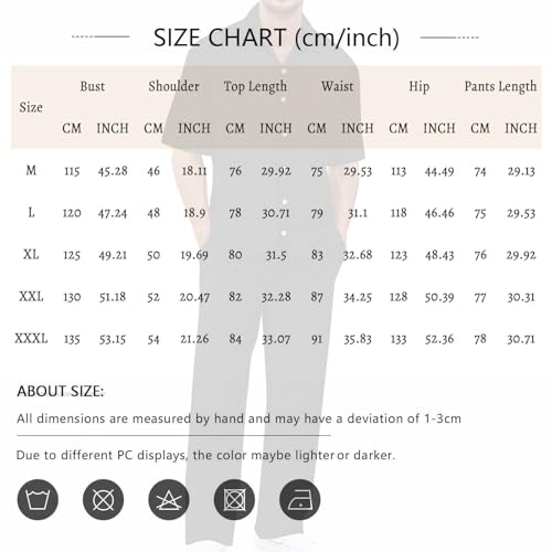 WENKOMG1 Cotton Linen Track Suits for Men Lightweight Breathable Short Sleeve Tshirts Shirt and Lounge Shorts3