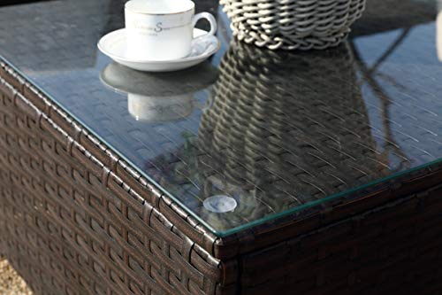 PolyRattan Gartenmöbel Sofa Lounge Couchtisch Set mit Regenschutz für 5 Personen, Garten und Terrasse Set, gemischtes… – Bild 4