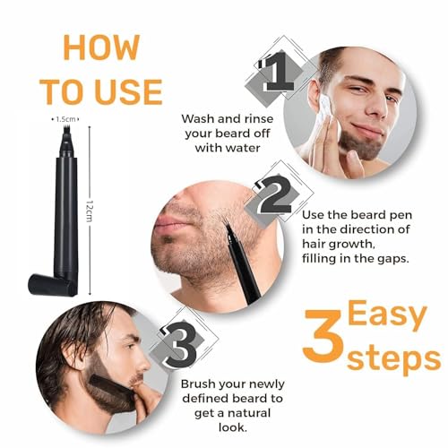 Image of 2 in 1 Hair Color Dye Stick Comb, Safe-And Waterproof and Sweat-Proof Hairs Dyes Comb,Instant and Best Hair Care, for Women & Men, Korean Hair Color Easy Application (Brown Hair Dye) (Black Beard Colouring Pen)