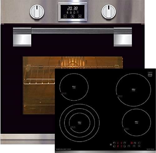 Kaiser Küchengeräte Backofen-Set EH 6337 + KCT 6703 F, Elektro Einbau Backofen, 79L, 11 Funktionen + Glaskeramik - Einabu Kochfeld 60 cm, Hi-light, ohne Rahmen, Frontfacette