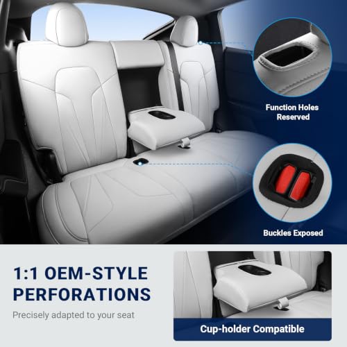 Image of Custom for Tesla Model Y Seat Covers 2020-2024 White