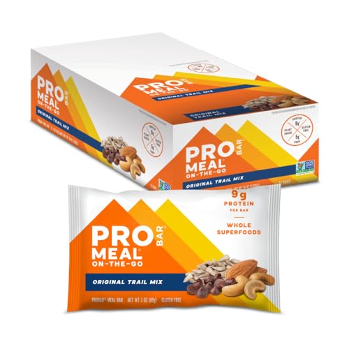 PROBAR - MEAL Bar, Original Trail Mix, Non-GMO, Gluten-Free, Healthy, Plant-Based, Whole-Food Ingredients, Natural Energy (12 Count)