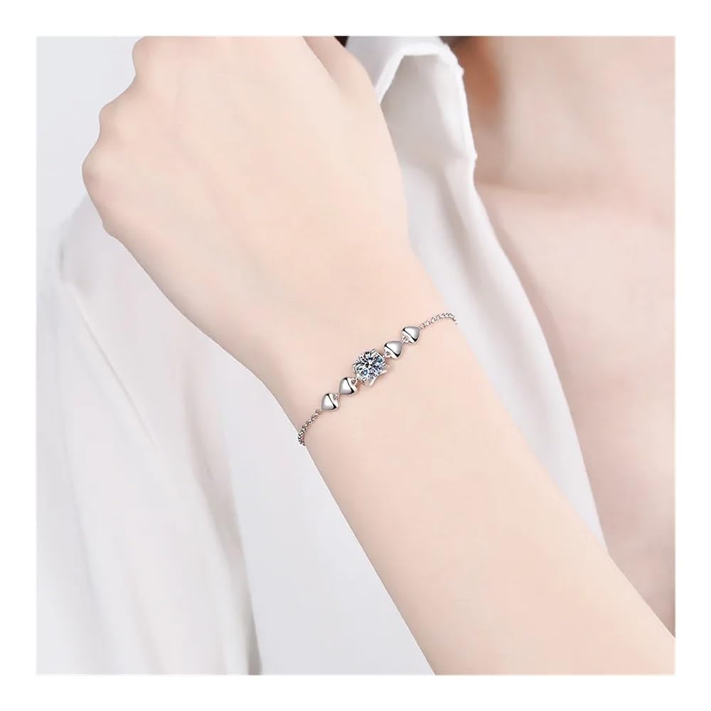 Lussuoso braccialetto con diamanti in moissanite per le donne braccialetto alla moda da 1 carato regalo di nozze di gioielleria