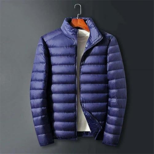 Chaqueta portátil de plumón monocolor con cremallera frontal completa 4