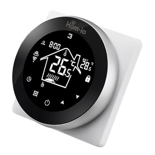 Hom-Io | Cronotermostato Smart Wi-Fi PLUS per Caldaia e Boiler a Gas, Termostato Digitale, Imposta e Gestisci La Temperatura, Programmazione Settimanale, Display LCD Touch