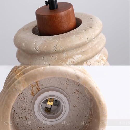 Lámpara colgante minimalista de piedra para iluminar mesas de comedor e islas E27 7