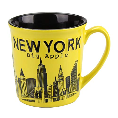 Torkia - New York Big Apple City Skyline Jumbo Ceramic Mugs - 12oz (Yellow)