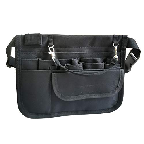 Sac banane infirmière pour ciseaux médicaux pochette noire 13 poches
