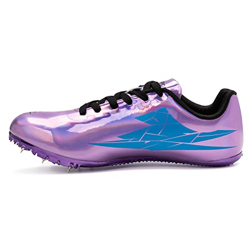 Men Women Kids Track And Field Shoes Professional Racing Running Sneakers Sprint Sport Shoes (11,Purple) #TOP5