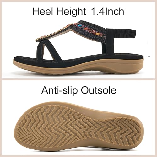 Alicegana Womens Sandals Orthopedic Shoes: Comfortable Arch Support Dressy Bohemian Flats 2025 for Walking Beach Vacation2