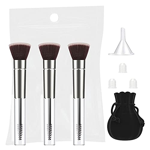 10ML Empty Mascara Tube with Eyelash Wand, MUB 2 in 1 Eyelash Cream Container Bottle with Powder Brush, for Applying Castor Oil and Blush Makeup
