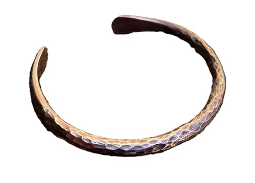 Hand Forged Elegant Iron Cuff Bracelet Viking Armring Norse Jewelry (Copper)