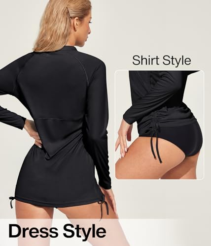 Image of Heathyoga Rash Guard for Women UPF 50+ UV Sun Protection Swim Shirt for Woman Long Sleeve Swimsuits Bathing Suit Tops