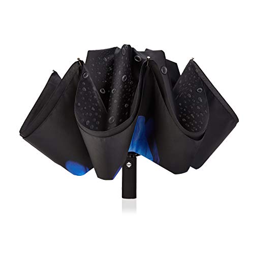 Image of Inverted Umbrella Double Layer Automatic Folding Reserve Umbrella Windproof UV Protection for Rain Car Travel Outdoor Men Women