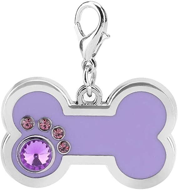 Woofy Pet ID Tags - 1 Piece Beautiful Bone Charm Alloy Personalized Dog/Cat Neck Charm for DIY Necklace Making | Best Gift for Your Pets (Purple) (B0BR3KFTJ6) Amazon Price History, Amazon Price Tracker