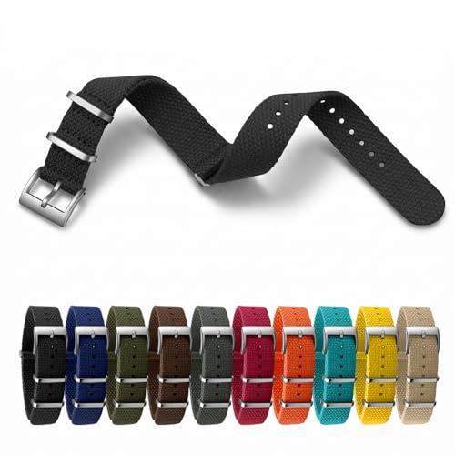 ULLCHRO Single Pass Watch Strap, 20mm 22mm Nylon Band for