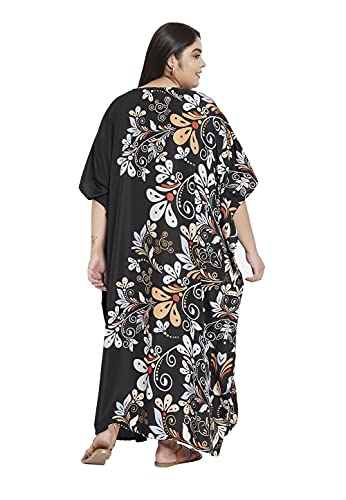 Image of Oussum Women Kaftan Plus Size Polyester Summer Lightweight Caftan Swimsuit Cover Ups Maxi African Mumu Lounge House Dress