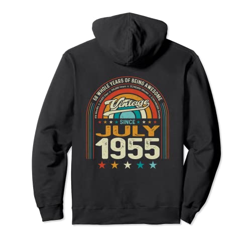 Retro 68 cumpleaños 68 años de ser impresionante nacido en julio de 1955 Sudadera con Capucha