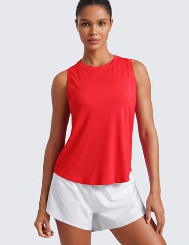 Image of CRZ YOGA Lightweight Racerback Tank Top | Workout, Moisture Wicking, Classic Fit, Hip Length, Reflective Spots, Sleeveless Shirts for Women