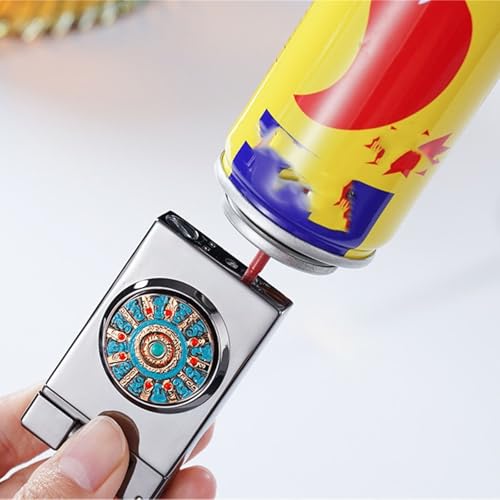 Encendedor de llama de butano ideal para regalo, compacto y resistente al viento 8