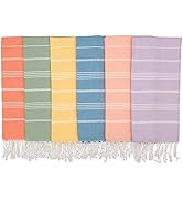 PADISHAHHOME Oversized Turkish Beach Towel 38’’x71’’ - Set of 6 | 100% Turkish Cotton Lightweight...