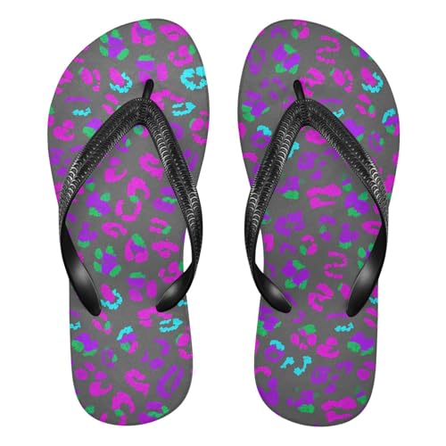 Leopard Spots Purple Flip Flop Beach Summer Casual Sandal for Women & Men Shower Shoes 20861972