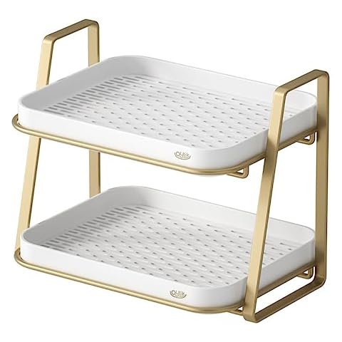 oylik Kitchen Accessories 2 Layers Wine Glasses Holder Glass Cup Rack Cupboard Organizer Coffee Cup with Tray Drain Holder Cover
