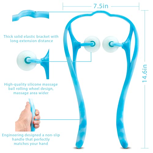 Lzcy Neck Massager,Dual Pressure Trigger Point Massage Tool,Handheld Self Shoulder Relaxer For Neck,Knee,Back Pain Relief,Muscle Deep Tissue Shiatsu Massage,Lightweight & Portable #TOP5