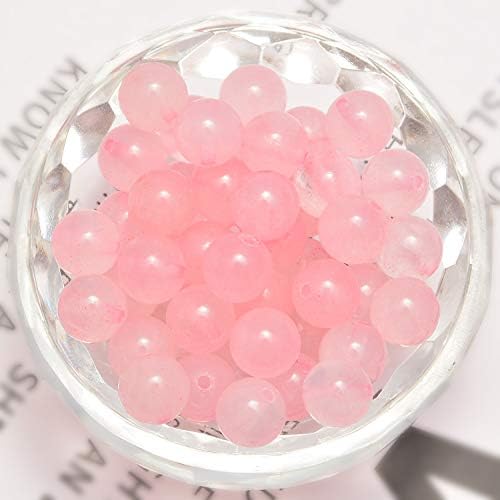 NCB 100pcs 8mm Rose Quartz Beads Natural Semi Precious Beads Round Smooth Gemstones Loose Spacer Beads Charms for Necklaces Bracelets Jewelry Making (Rose Quartz, 8mm 100Beads) - 1