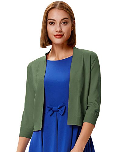 Image of GRACE KARIN Women Cardigan Sweaters Lightweight Knit Cropped Cardigans Trendy 3 /4 Sleeve Shrug Bolero S-3XL