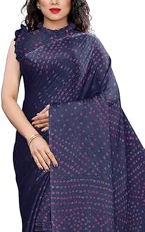 MIRCHI FASHION Women's Plain Weave Chiffon Geometric Printed Saree with Blouse Piece