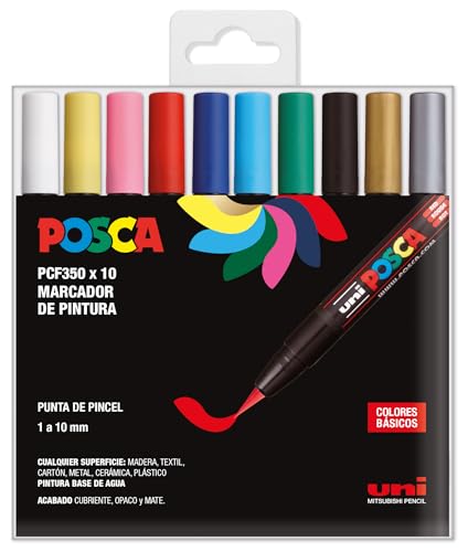 Posca estuche marcadores PCF-350 Colores básicos 10 Uds