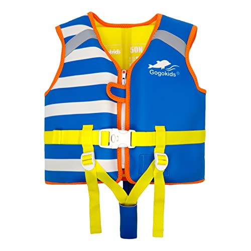 Image of Gogokids Swim Vest for Toddler & Kid 1-2-3-4-5, Adjustable Buoyancy Swimming Vest for Kid Learn to Swim, Toddler Floaty with Removeable Floats and Dual Safety Straps Buoyancy Aid for Pool Beach Puddle