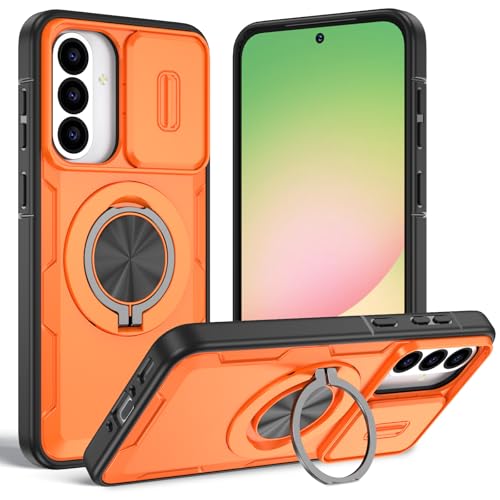 Coque Samsung A56 5G et A36 MagSafe avec protège-caméra coulissant orange