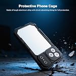 NEEWER Phone Cage Kit Compatible with iPhone 17 Pro Only, Video Rig Stabilizer Accessories with 67mm Filter Ring, 17mm Lens Backplate, T Mount Adapter, Two Quick Release Handles, PA143 (Black)