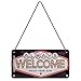 Nostalgic-Art, Plaque à suspendre, Welcome – Idée de cadeau pour les fans de la Route 66, en métal, Design retro pour la décoration, 10 x 20 cm