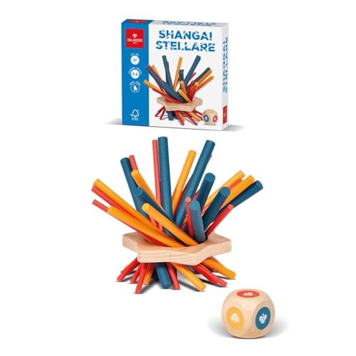 Dal - Star Shanghai Wooden Skill Game Suitable for Adults Teens and Kids Ages 5+, Brown, Small - Image 3