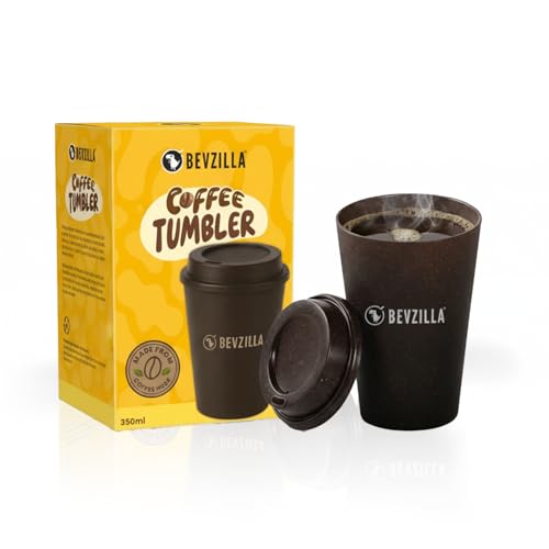 Image of Bevzilla Eco-Friendly Coffee Tumbler | Crafted from Bamboo Fiber, Coffee Husk & Rice Husk | Lightweight, Durable & Food-Safe | Microwave & Dishwasher Safe | Sustainable Reusable Travel Mug