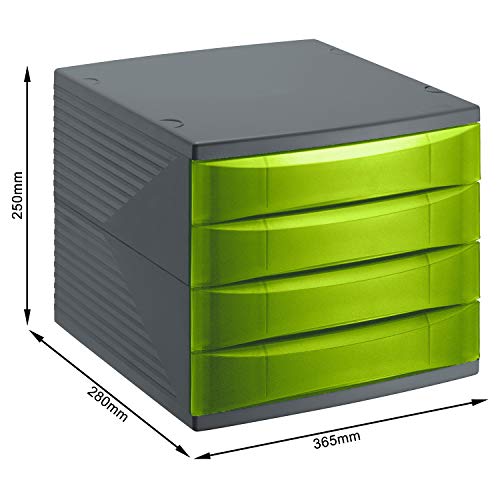 Rotho Quadra Cassettiera/scatola da ufficio con 4