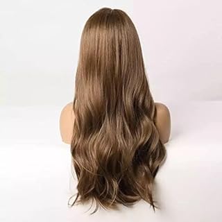 Curly Wavy Synthetic Wigs with Front Bangs (Light Brown)