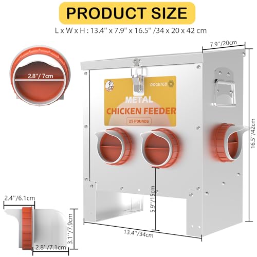 Alimentador automático de frango sem desperdício de metal para aves, grande capacidade, 11 kg para g