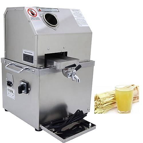 LGXEnzhuo Commercial Electric Sugar Cane Juicer 300Kg/H Sugarcane Juicing Extractor 3 Rollers Stainless Steel Rollers Ginger Sweet Sorghum Press Machine