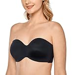 DELIMIRA Women's Strapless Bras Underwire Support Non Padded Plus Size Minimiser Bra Black 36DD