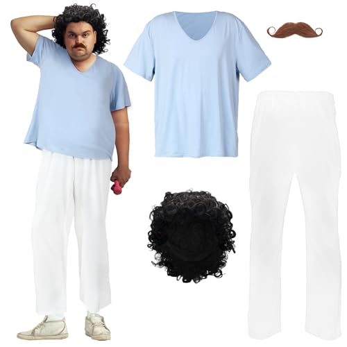 Mepase Halloween Leisure Costume for Men Casual Luchador Incognito Wrestler Halloween Outfit Accessories(XL)