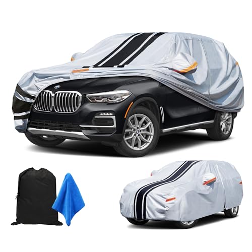 Image of [2025 Upgrade] 10-Layer SUV Cover Waterproof All Weather. Outdoor Full Exterior Covers for BMW X5, Toyota Highlander, Lexus RX, GMC Acadia, Jeep Grand Cherokee.Size A12(Length 191 to 201 inch)