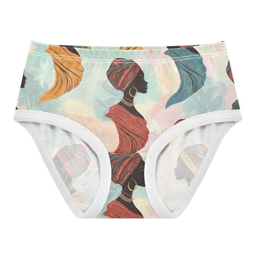 Cotton Toddlers Underwear Floral Stylized African Women Panties Little Girl Personalized Underpants Briefs 2t