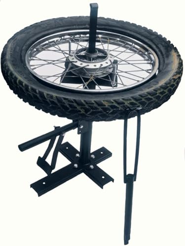 Image of Manual Portable Motorcycle Tyre Changer Machine with Adjustable Stand, Universal Fit, Steel Construction, 60x50x80 cm
