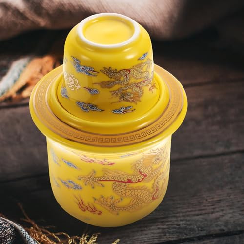 Juego para calentar licor amarillo de cerámica KICHOUSE 8